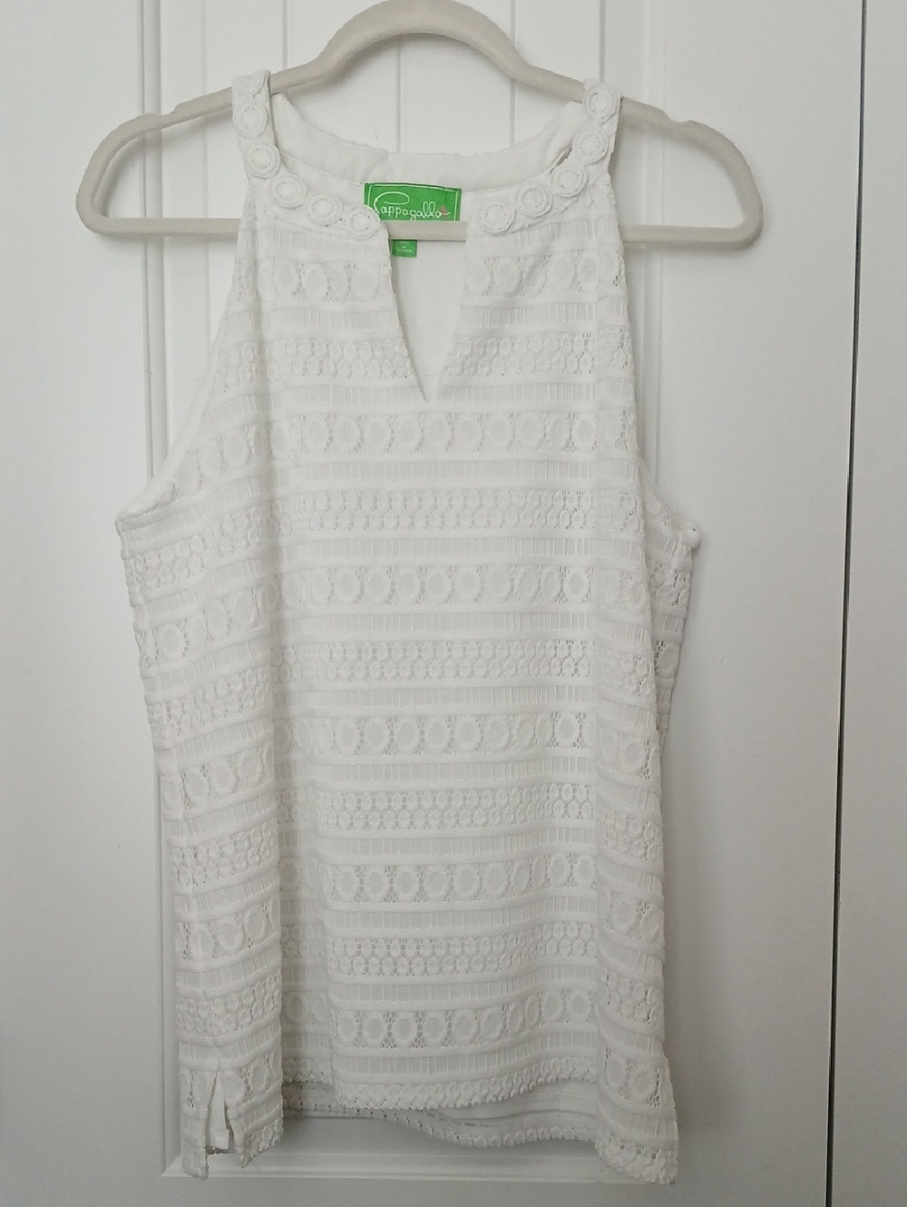 Pappagallo White Lace Sleeveless Tank